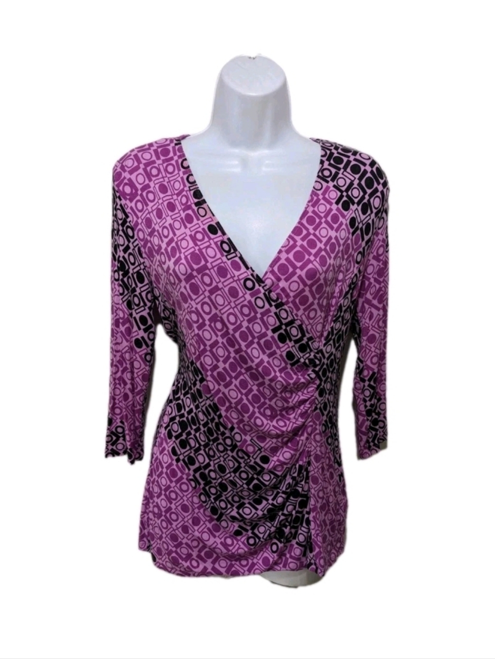 Dana Buchman Wrap Top Blouse S Soft City Casual #45